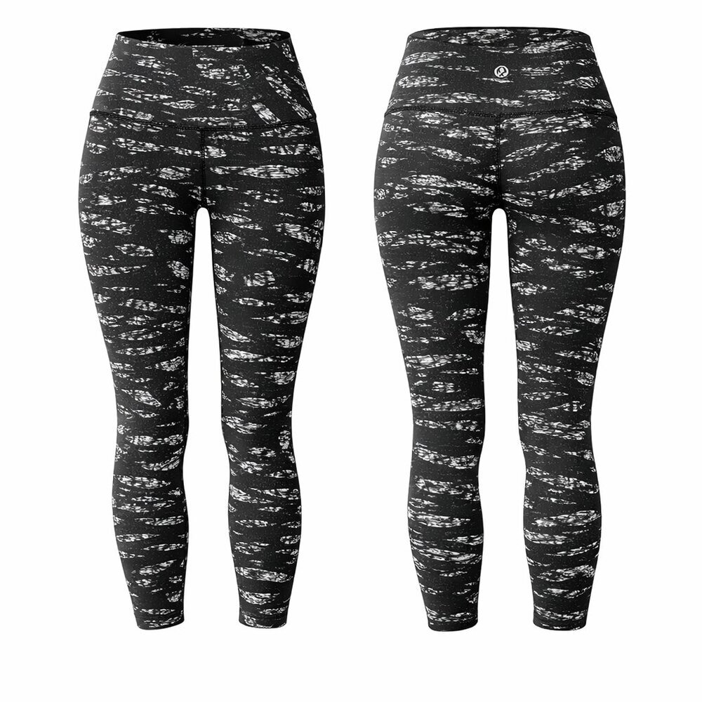 Lululemon | Black White Abstract Print | High Rise Leggings | Size 10